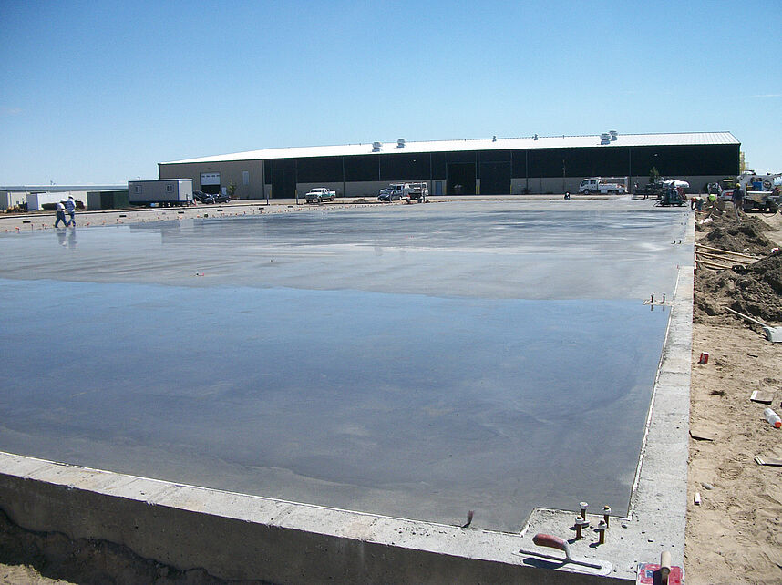Large commercial retail concrete slab